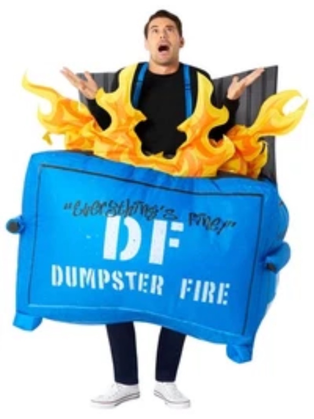 Dumpster Fire Adult Inflatable Costume One Size NEW Mens Women’s Unisex